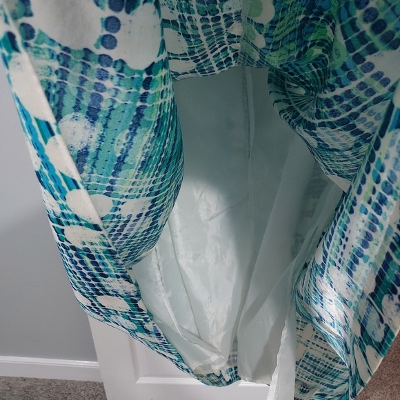 JM Studio Blue, Green & White Dot Geometric Print Sleeveless Dress in Size 18 - Picture 12 of 14